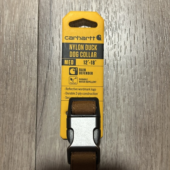 Carhartt Reflective Logo Nylon Duck Dog Collar Medium 12"-18" Brown NEW W/ Tag - Picture 2 of 4